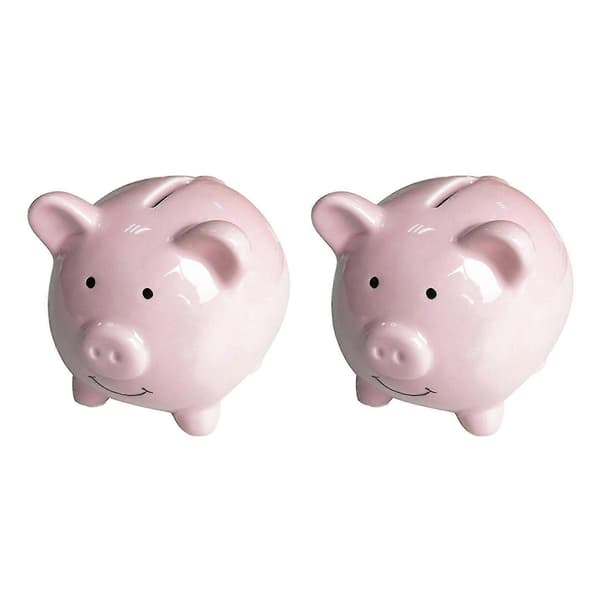 2x Keramisk Sparegris, Pink