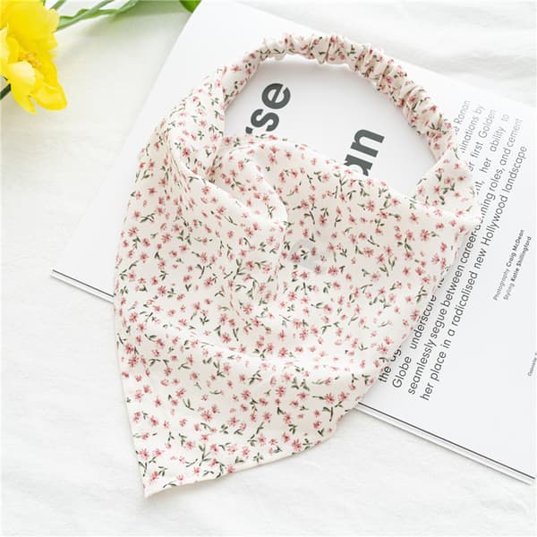 Blommig Elastisk Hårscarf Hårband - 6 st Huvudduk Hårband