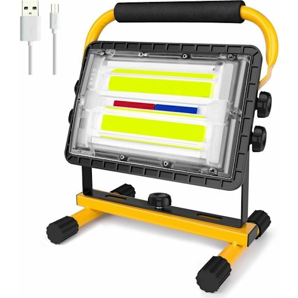 Genopladelig LED arbejdslampe 60W 5000LM Byggeplads Projektor IP65 Vandafvisende Udendørslampe