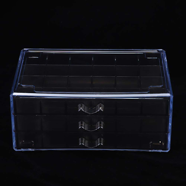 72 Rudes Tre-lags Neglekunst Tilbehørs Opbevaringsboks Smykke Organizer Opbevaringskasse Transparent Sort