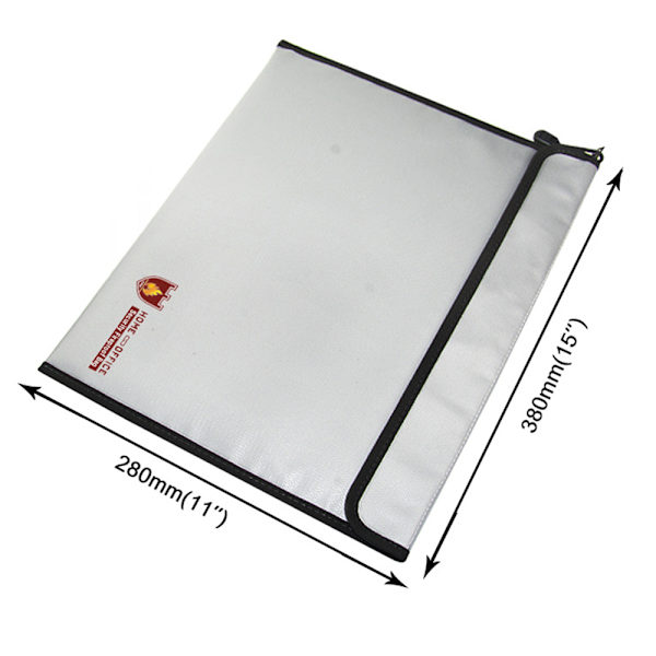 Brandsäker dokumentväska 38x 28cm brandsäker vattentät påse omslagspåse behållare för A4-dokument pass bankfil pengar värdesaker