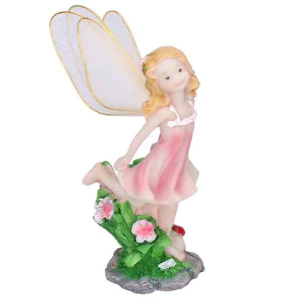 4 stk Fe-pynt Resin Fe-statue Miniatyrfigurer for Hagegårdsporter