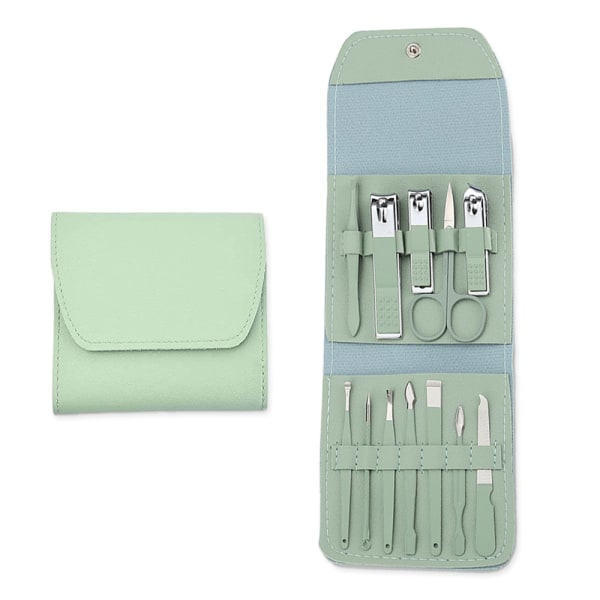 Manikyr Set Nagelklippare Set 12 i 1 För tånagel fingernagel Matcha green