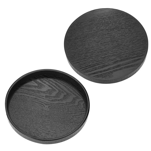 Rund Serveringsbrett i Massivt Tre for Te, Kaffe, Snacks, Mat, Restaurant, 27cm