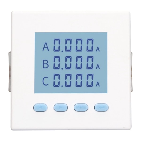 Digital 3-Fase Energimåler Tester Elforbrugsovervågning Intelligent LCD AC220V 5A Amperemeter
