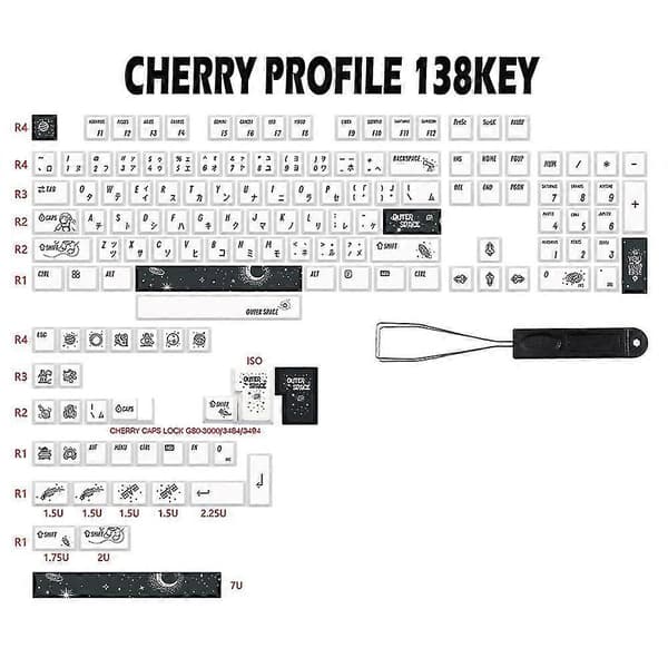 Ydre tastehætter Cherry Keycap til 61/64/68/108 Gmmk Pro mekanisk gaming tastehætte, ja