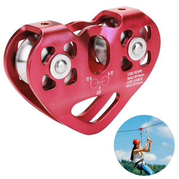 Hihnapyörä Tandem Speed Dual Trolley Pelastus Kiipeily Dual Pulley
