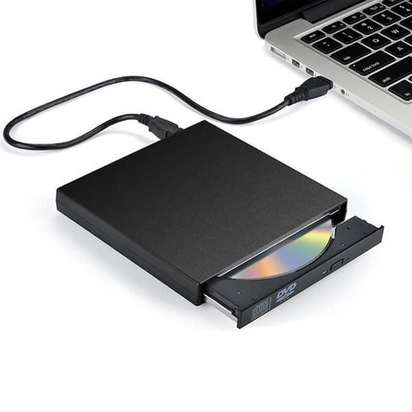 Ekstern CD/DVD-drev til bærbar computer, USB 3.0 CD ROM-læser med bred kompatibilitet til Windows, Apple Mac Pro, MacBook, Linux (ultratynd, børstet)