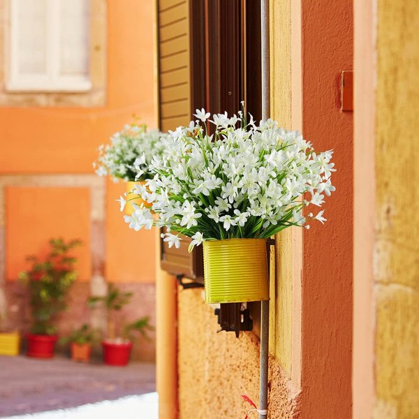 8 Buketter Kunstige Blomster Utendørs UV-Bestandig Kunstige Blomster