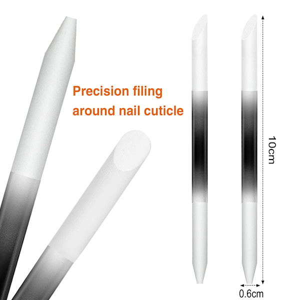 Glas Cuticle Pusher Sæt Cuticle Remover Glas Neglefil Dobbelt En