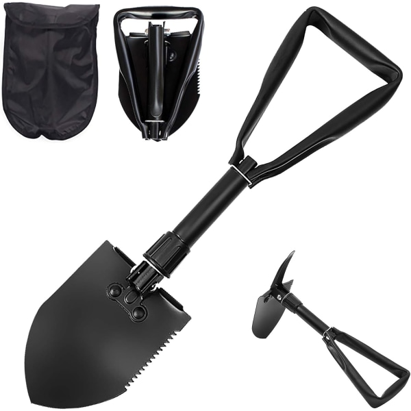 Camping Multifunksjonell Folding Spade, Avtakbar Bærbar