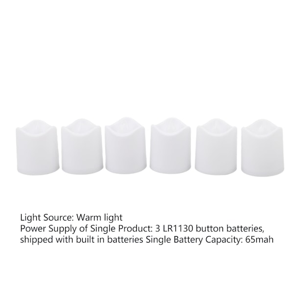 12 kpl LED-teetä valot Flameless ympäristönsuojelu uudelleenkäytettävä kynttilävalo häihin koristeluun