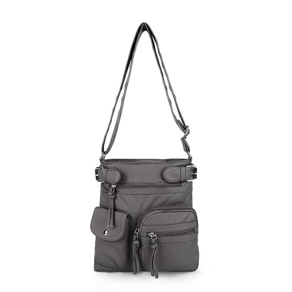 Grå - Lett Messenger Bag Lomme Crossbody Messenger Bag
