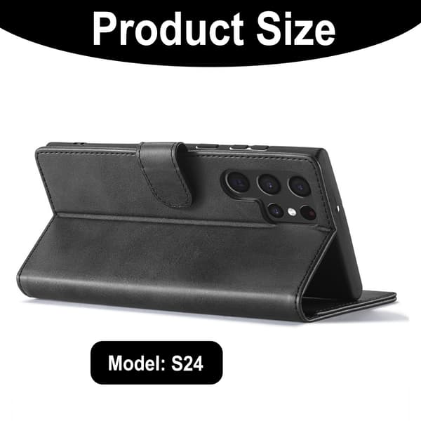 Lämplig för Samsung Galaxy S24 Svart Plånboksfodral Mobilskal