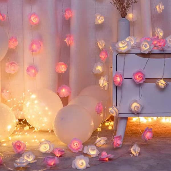 LED Rose Lyslenke, 4,5m 30 LED USB Dekorativ Lys for Bursdag
