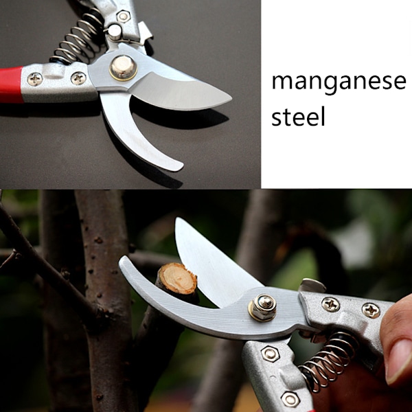 Trädgårdssax, SK5 kolstålsklinga, med säkerhetslås för säker förvaring, presentidé för trädgårdsälskare (8\" ergonomisk design)
