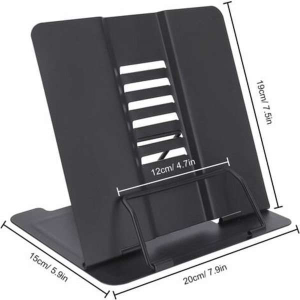 Stöd för läsning, bokställ för kokbok, hopfällbart metallbokställ för barn för recept, manual, noter, tabulatur, iPad,