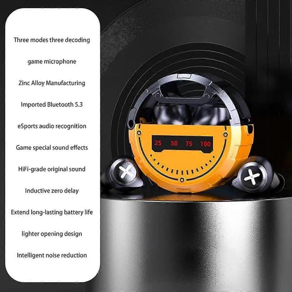 Jx60 Trådløse In-ear Bluetooth Headset Tws Gaming Digital Display Støjreducerende Hovedtelefoner Med