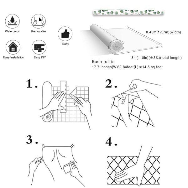 Peel and Stick-tapet med eukalyptusblader - veggdekor til barnerom