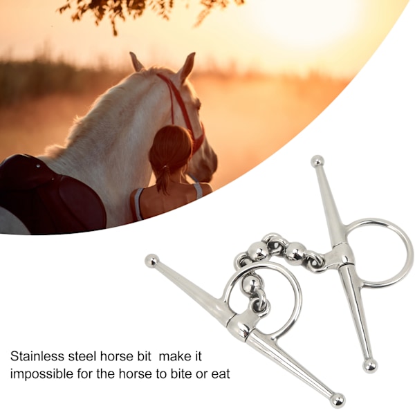 135mm Hestebitt i Rustfritt Stål med Full Kjeve Snaffle Bit med Kulekjede