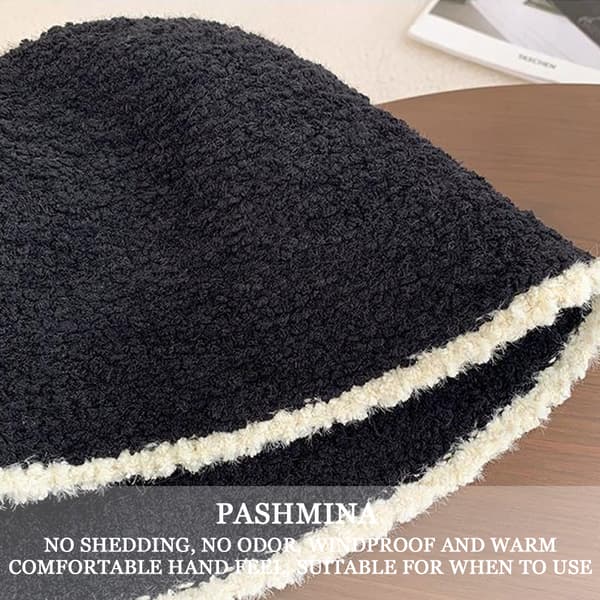 Varm Uld Cloche Hat Ensfarvet Vinter Bucket Hatte
