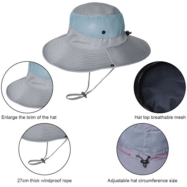 Solhat til kvinder med bred skygge, foldbar, UV-beskyttelse, strandhat