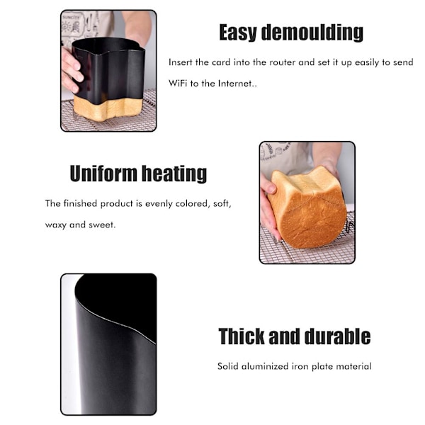 Aluminium Brödform, Katt Toastform, Söt Kattform Brödbakningsform Tårta Toast Bröd Bakform, Svart