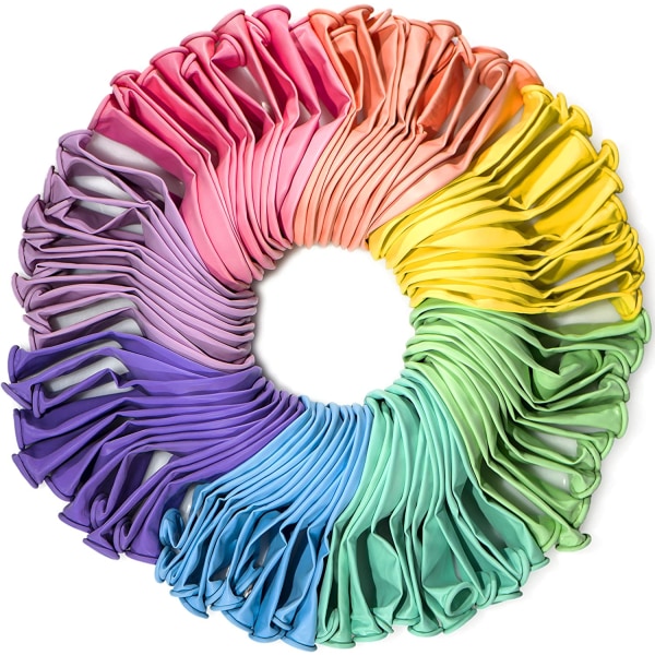 Pastellballonger blandade färger 12 tums 100-pack födelsedag