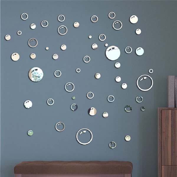 Spegelväggsdekaler 58 DIY Cirkelbubblor Badrumsinredning
