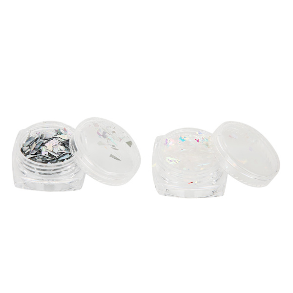 6 Ask / Set Ultratunna Nagelkonst Glitter Glimmande Sekvenser Nagelkonst Dekorationer DIY Verktyg (B)