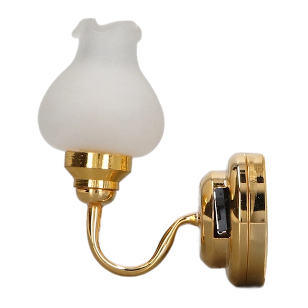1:12 Skala Dukkehustall LED Vegglampe Tulipanform 3V Batteridrevet Miniatyr DIY Simulering Mini Vegglys