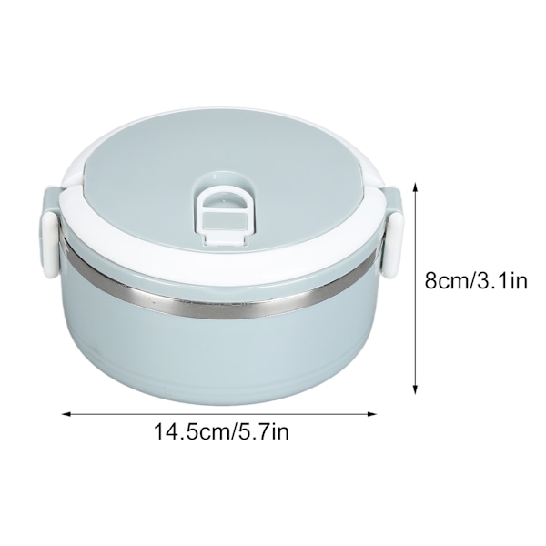 Bärbar rostfri Bento lunchlåda termisk cylinder lunchbehållare matförvaringsbehållare för skola kontor utomhusEnkelskikt, blå