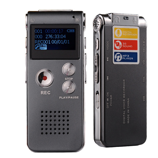 Smart Digital Voice Recorder, Sensor Sound, Grå, 8GB