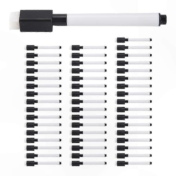 Whiteboard-pennset med suddgummi, magnetiska whiteboardpennor för kontor och klassrum black