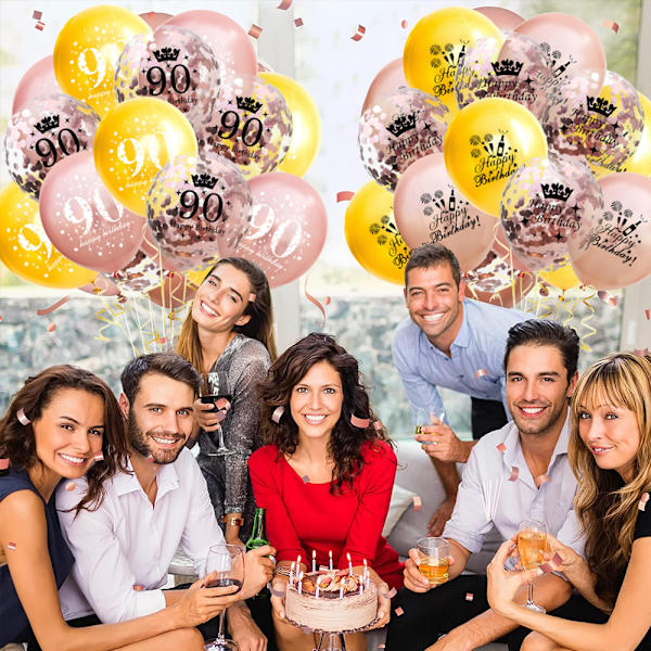 30 st roséguld ballonger för kvinnor, årsdag grattis på födelsedagen festdekoration inomhus utomhus tillbehör