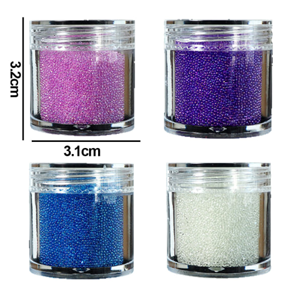 Mini Caviar Nail Krystallperler, for 3D Neglekunst Salongdekorasjoner DIY Håndverk Dekor