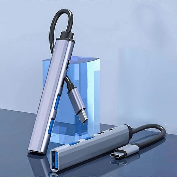 Dockingstation 5 i 1 Multifunktionel Højhastigheds Hurtig Varmeafledning Driverfri 65W Hurtig Opladning Universal Type-C Hub USB Splitter Expander til