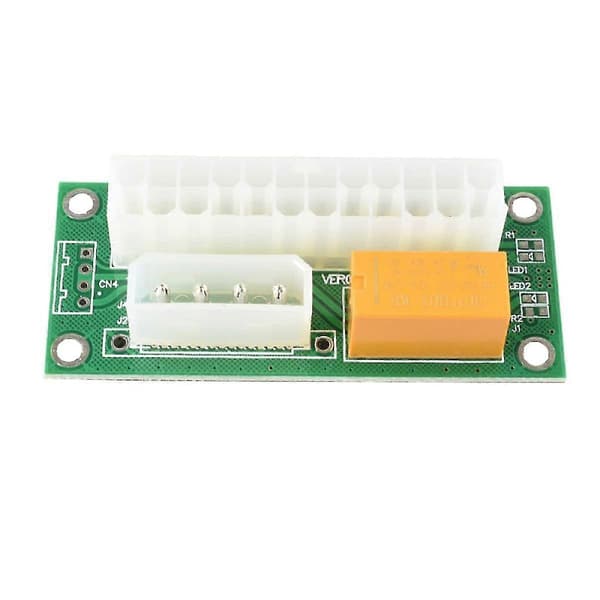 3 stk 24-pinners til 4-pinners ATX strømforsyning synkron synkroniseringsstarter forlengerkort dobbel PSU-adapter for Bt
