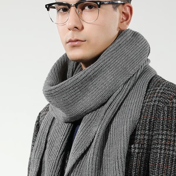Stickad vintermössa och halsduk för barn, varm stickad mössa Scarf black