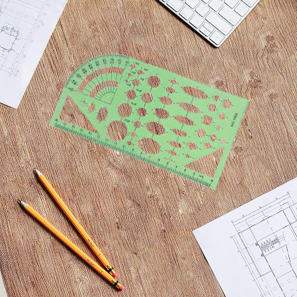 Piirustusmallisetti Viivotin DIY opiskelijoiden stensiilit piirustus ympyrä