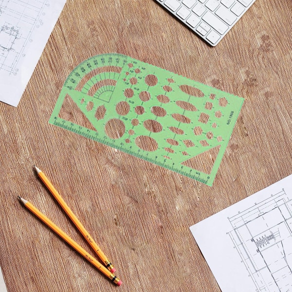 Tegnesjablongsett Linjal DIY student sjablonger tegning sirkel