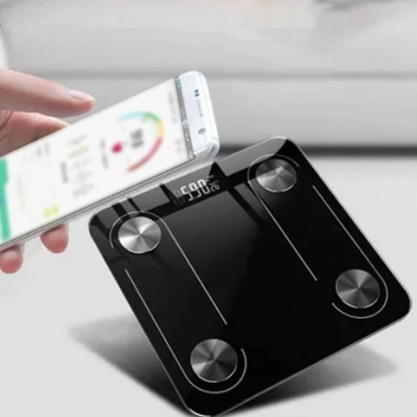 Smartvåg med Bluetooth-teknik, omfattande hälsomätningar för exakta avläsningar och stilren design, familjeanvändning med hälsoappintegration och