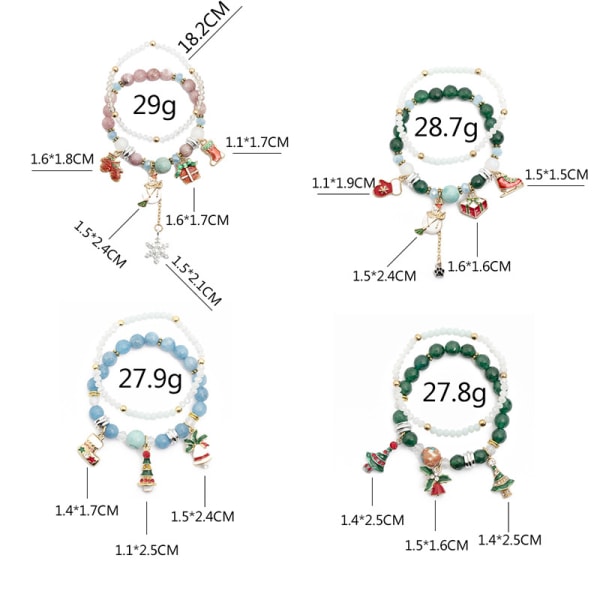 2 st charmiga armband i jultema - smyckesset för kvinnor