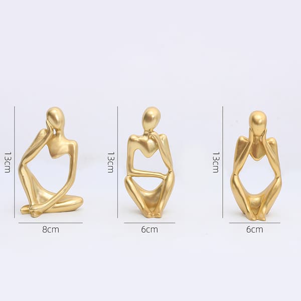 Moderne Tenker Resin Statuer, XiXiRan 3 Stykker Abstrakt Tenker S
