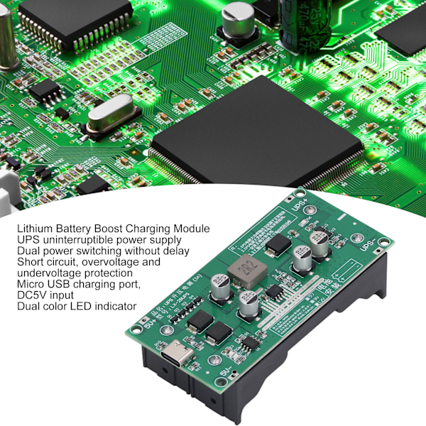 15W 3A Høy Effekt UPS Batteri Boost Lademodul 18650 Litiumbatteri Step Up Laderkort 12V 350mA