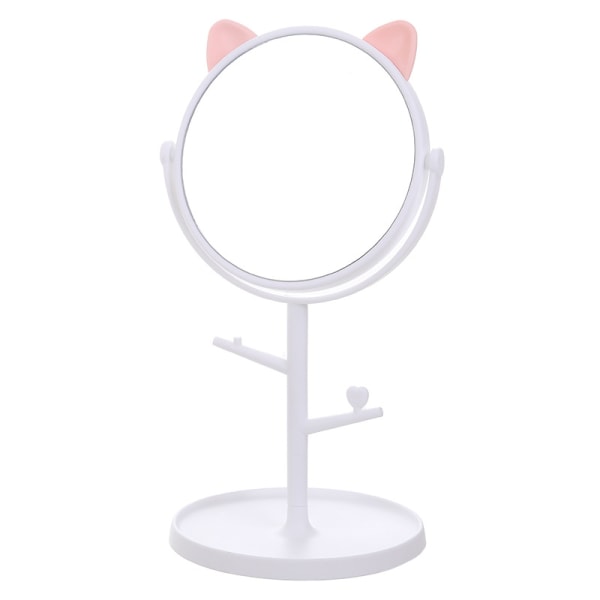 Cat Ear Round Mirror Hd Desktop Roterande Makeup Mirror Dressing