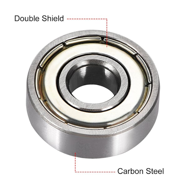 608 ZZ Kuglelejer (20 stk), 608ZZ Metal Dobbelt Afskærmet Miniatur