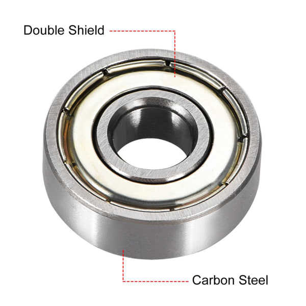 608 ZZ Kulelager (20 stk), 608ZZ Metall Dobbelt Avskjermet Miniatyr