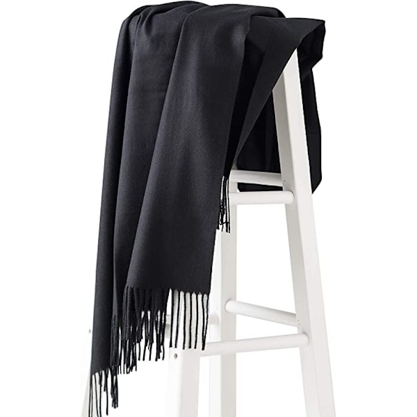 MaaMgic Dam Scarf Varm Höst Enfärgad Bomull med Tofs/Fransar, 40+ Färger Enfärgad & Rutig Pashmina XL Scarves Stole Återanvändbar