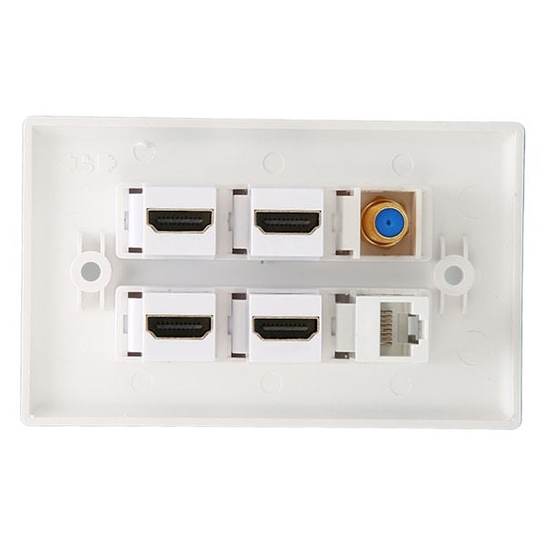 Seinäkiinnitettävä 6-porttinen HD Multimedia Interface CAT6 TV F-liitäntä Ethernet-seinäkiinnite kotiin ja toimistoon